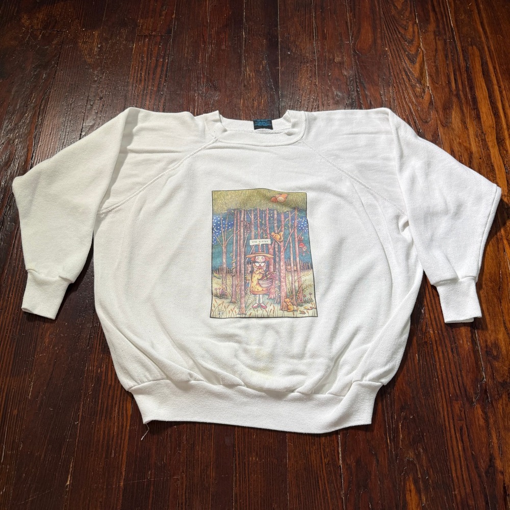 Vintage 1984 Mary Engelbreit Art Sweatshirt Women 2XL White I'm Lost Graphic 80s